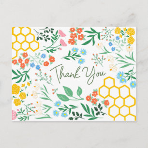 Bedankt Bumble Bee en Wild Flower Briefkaart