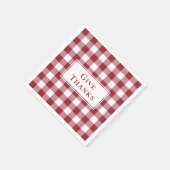 Bedankt Burgundy Gingham Check Thanksgiving Servet (Hoek)