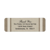 Bedankt Burlap Look en Perkamentlabel Etiket (Voorkant)