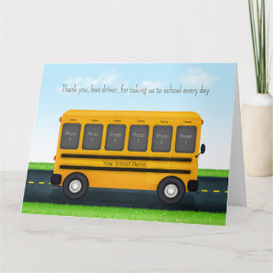 Bedankt Buschauffeur Aangepaste Schoolbus 12 Foto Kaart