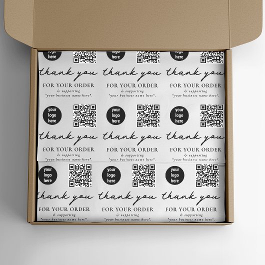 Bedankt Business Packaging Logo QR Code Tissuepapier