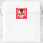 Bedankt Business QR Code Logo Gold MAP Red Vierkante Sticker (Tas)