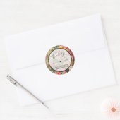 Bedankt Business  Roze en Gele Bloemen Ronde Sticker (Envelop)