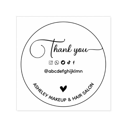 Bedankt Business Social Self Inking Rubber Stamp Zelfinktende Stempel (Design)