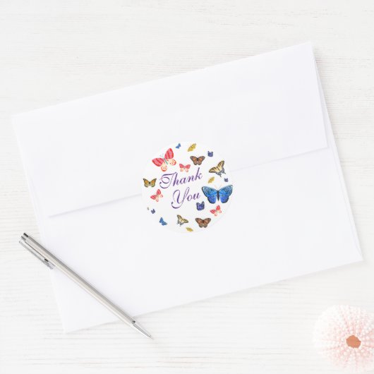 Bedankt Butterflies Round Stickers (Envelop)