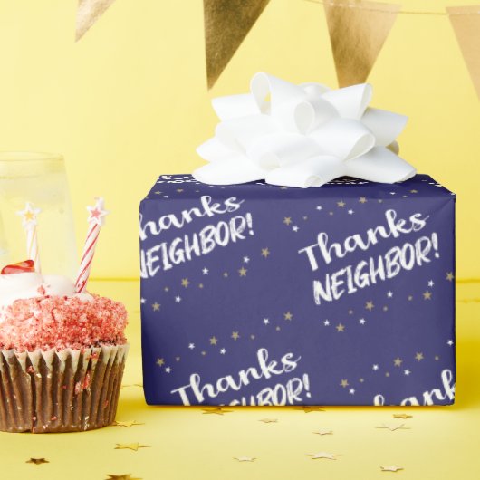 Bedankt Buurman! met Sterren Cadeaupapier (Verjaardagsfeest)