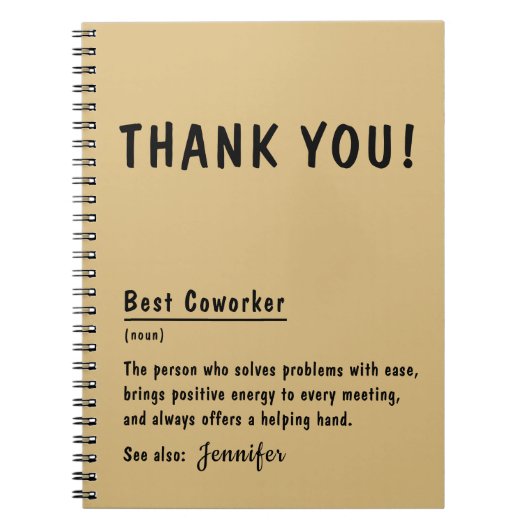 Bedankt Cadeau Beste collega gepersonaliseerd Noti Notitieboek (Voorkant)