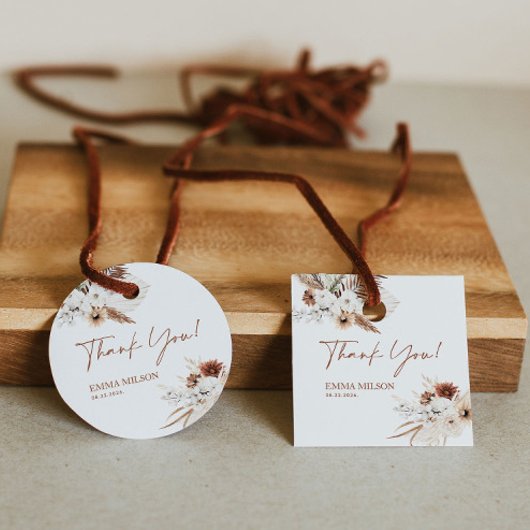 Bedankt Cadeau Labels Boho Pampas