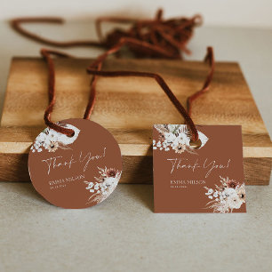 Bedankt Cadeau Labels Terracotta Boho