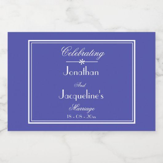 Bedankt cadeau script mooie blauwe mini bruiloft sparkling wijnetiket (Enkel label)