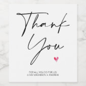 Bedankt Cadeau voor familie en vrienden Wijn Etiket (Enkel label)