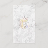 Bedankt Cake Baking Marble Floral Waterverf Visitekaartje (Achterkant)