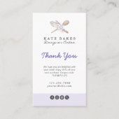 Bedankt Cake Baking Marble Floral Waterverf Visitekaartje (Voorkant)