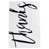 Bedankt Caligrafie Zwart-wit Medium Cadeauzakje (Achterkant)