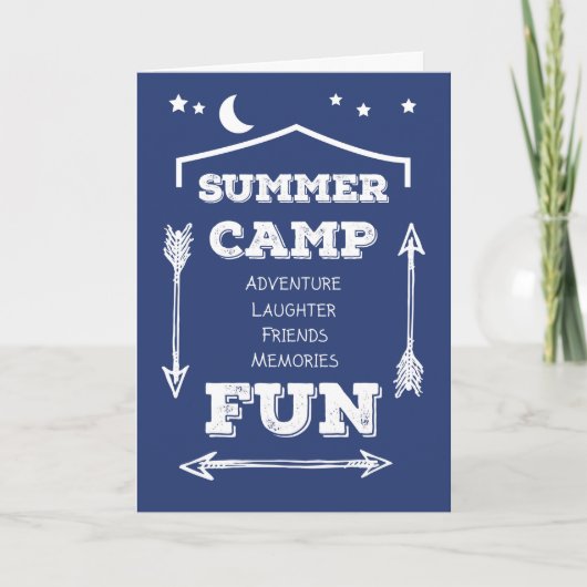Bedankt Camp Counselor Fun Navy Blue, witte pijlen (Voorkant)