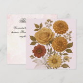 Bedankt Card Flower Design Roze (Voorkant / Achterkant)