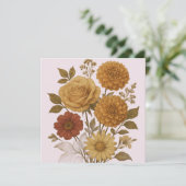 Bedankt Card Flower Design Roze (Staand voorkant)