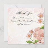 Bedankt Card Flower Design Roze (Achterkant)