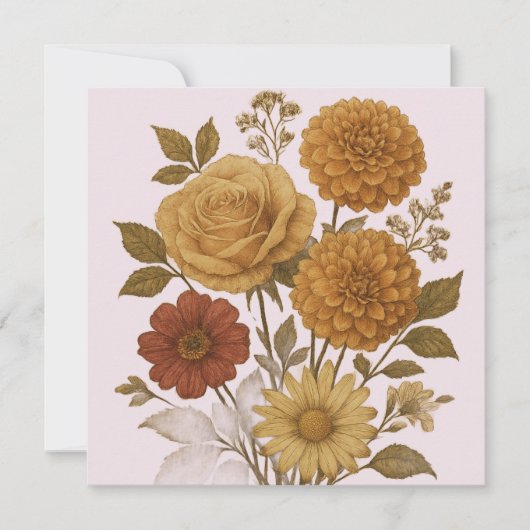 Bedankt Card Flower Design Roze (Voorkant)