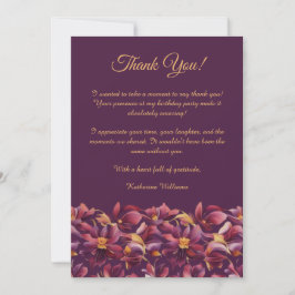Bedankt Card-Purple Flowers- Kaart