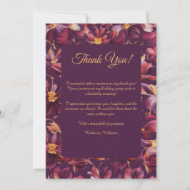 Bedankt Card-Purple Flowers- Kaart