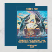 Bedankt Card- Sharks Breaking voor glanzende Parel Kaart (Voorkant / Achterkant)