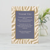 Bedankt Card-Zebra Print-Beige- Kaart (Staand voorkant)