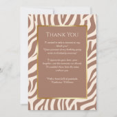 Bedankt Card-Zebra Print-Mocha Mousse- Kaart (Voorkant)