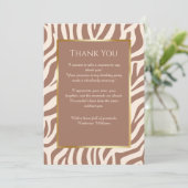 Bedankt Card-Zebra Print-Mocha Mousse- Kaart (Staand voorkant)