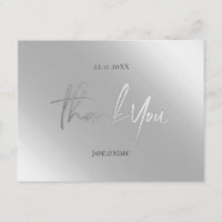 Bedankt Cards Faux Silver Metal Folie Briefkaart
