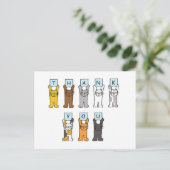 Bedankt Cartoon Cats Briefkaart (Staand voorkant)
