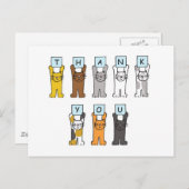 Bedankt Cartoon Cats Briefkaart (Voorkant / Achterkant)