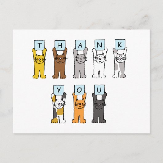 Bedankt Cartoon Cats Briefkaart (Voorkant)