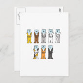 Bedankt Cartoon Cats Briefkaart (Voorkant / Achterkant)
