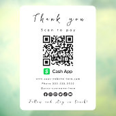 Bedankt Cash App QR Code Scan om wit te betalen Raamsticker (Vel 3)
