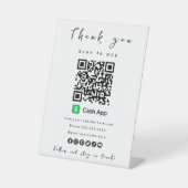 Bedankt Cash App QR Code Scan om wit te betalen Reclamebord Met Voetstuk (Voorkant)