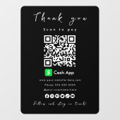 Bedankt Cash App QR Code Scan om zwart te betalen Raamsticker (Vel)