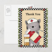 Bedankt Cat Nurse Briefkaart (Voorkant / Achterkant)