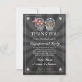 Bedankt Chalkboard Rustieke Suiker Schedel Kaart (Voorkant)