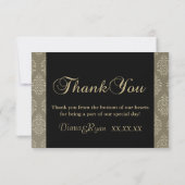 Bedankt Champagne Damask Kaarten (Achterkant)