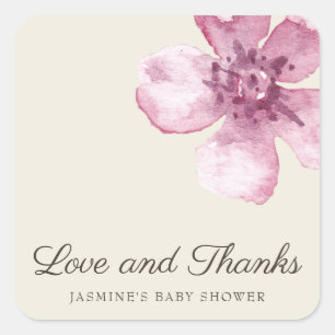 Bedankt Cherry Blossom Girl Baby shower Vierkante Sticker