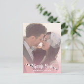 Bedankt Cherry Blossom trouwfoto Briefkaart (Staand voorkant)