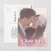 Bedankt Cherry Blossom trouwfoto Briefkaart (Voorkant / Achterkant)