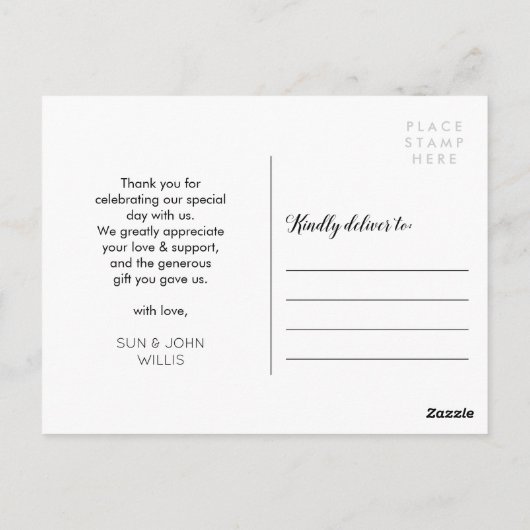 Bedankt Cherry Blossom trouwfoto Briefkaart (Achterkant)