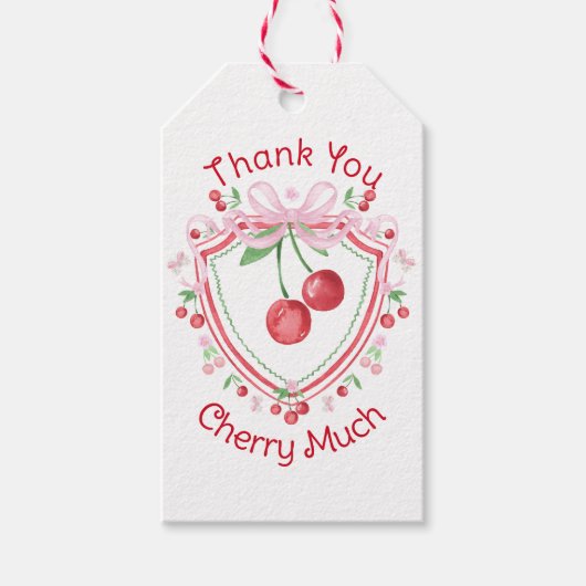 Bedankt Cherry Much Coquette Cherry Cadeaulabel (Voorkant)