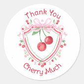 Bedankt Cherry Much Coquette Cherry Ronde Sticker (Voorkant)