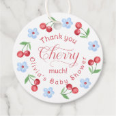 Bedankt Cherry veel blauw Baby shower Bedankjes Labels (Voorkant)
