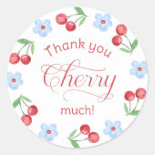 Bedankt Cherry veel blauw Baby shower Ronde Sticker (Voorkant)
