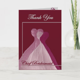 BEDANKT Chief Bridesmaid - Roze en Maroon toga's