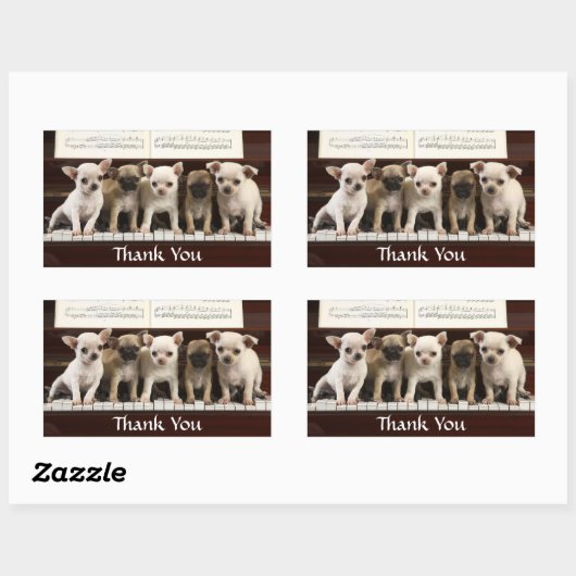 Bedankt Chihuahua Puppy Dogs Greeting Sticker (Vel)